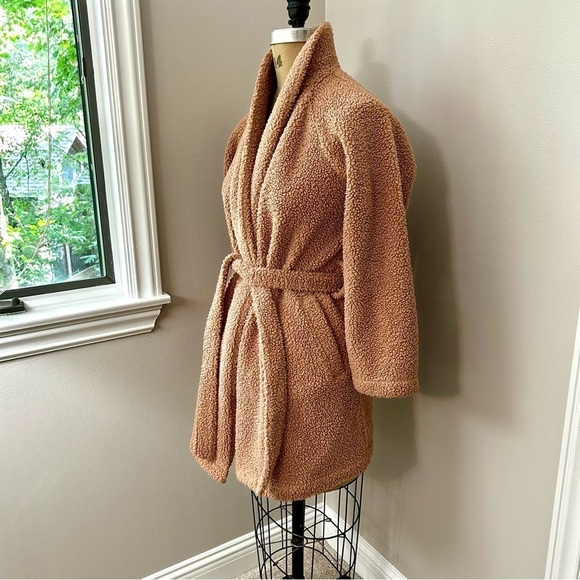 Talbots Haven Well Within Sherpa Robe Clay Camel Tan Size XS - Picture 7 of 11